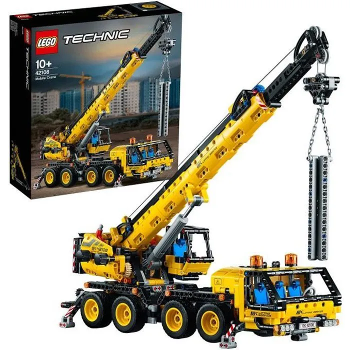 LEGO® Technic 42108 La grue mobile, Kit de construction, Jouet Camion Véhicule de Chantier, Cadeau Enfant de 10 ans et +-0