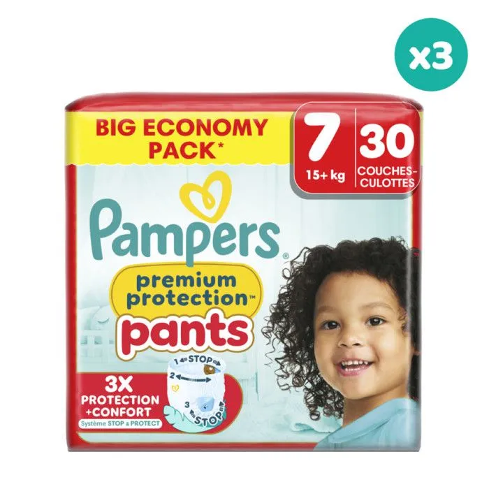 3x30 Couches-Culottes Premium Pants - Taille 7 - Pampers-0