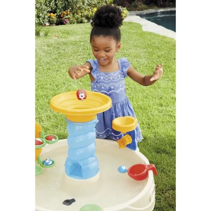 Table de Jeux d'Eau Bleue - LITTLE TIKES - Table d'Eau Spirale - PVC - Roues hydrauliques-4