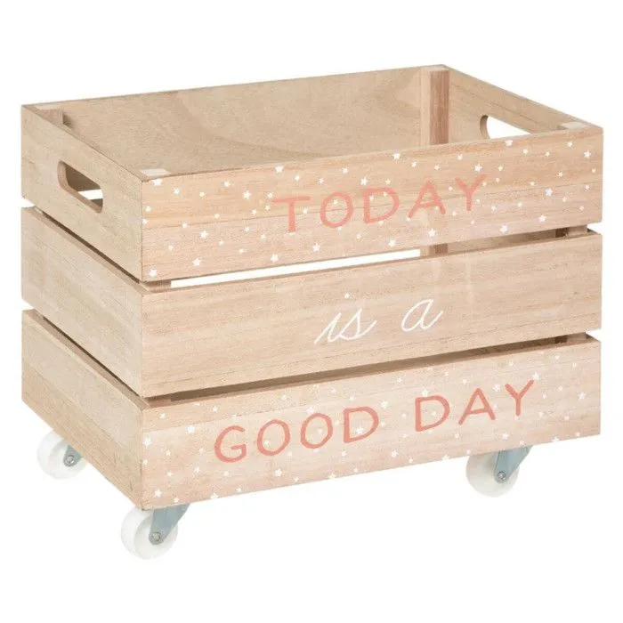 Lot de 2 caisses cagette XL déco Atmosphera - Cagette Rose-2