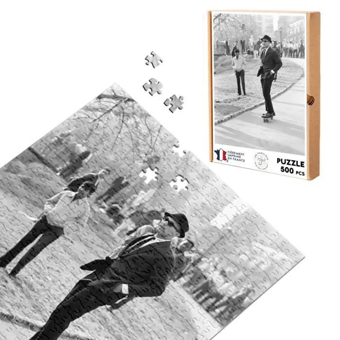 Puzzle Classique 500 pièces Swag Homme en Costume Sur Un Skate Central Park New York-0