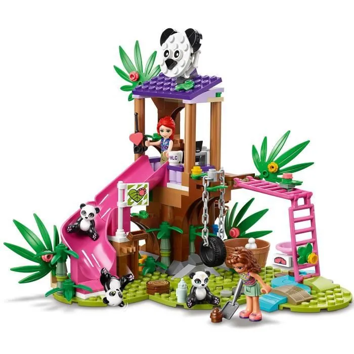 LEGO® Friends 41422 La Cabane des Pandas dans la Jungle, Jouet avec Mini Poupées Mia, Olivia, et les Figurines d'Animaux-2