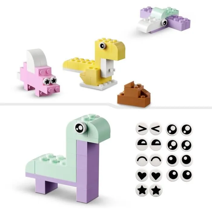 LEGO® Classic 11028 L’Amusement Créatif Pastel, Jouets Briques avec Dinosaure et Chat, Cadeau-3