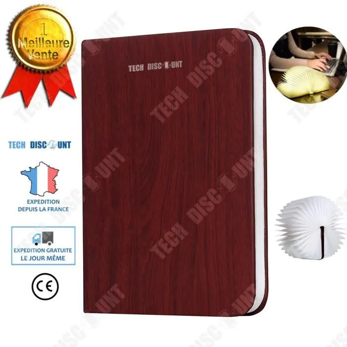 TD® Lampe Livre lecture led lumineux bois rechargeable couleur enfant pliante de chevet veilleuse décorative lumière bureau sans fil-0