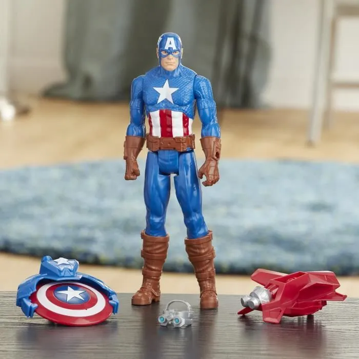 Figurine Captain America Titan Hero Blast Gear AVENGERS - 30 cm - Lanceur et projectiles - dès 4 ans-4
