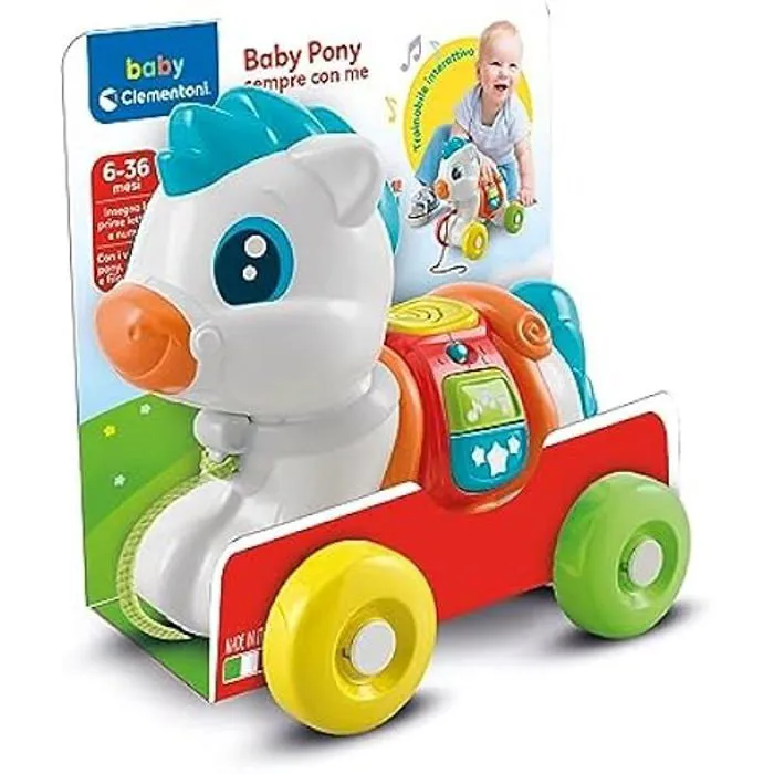 Jeu tractable - CLEMENTONI - Baby Pony Toujours avec Moi Trainer Interactif - Motricité et Langage - Blanc-1