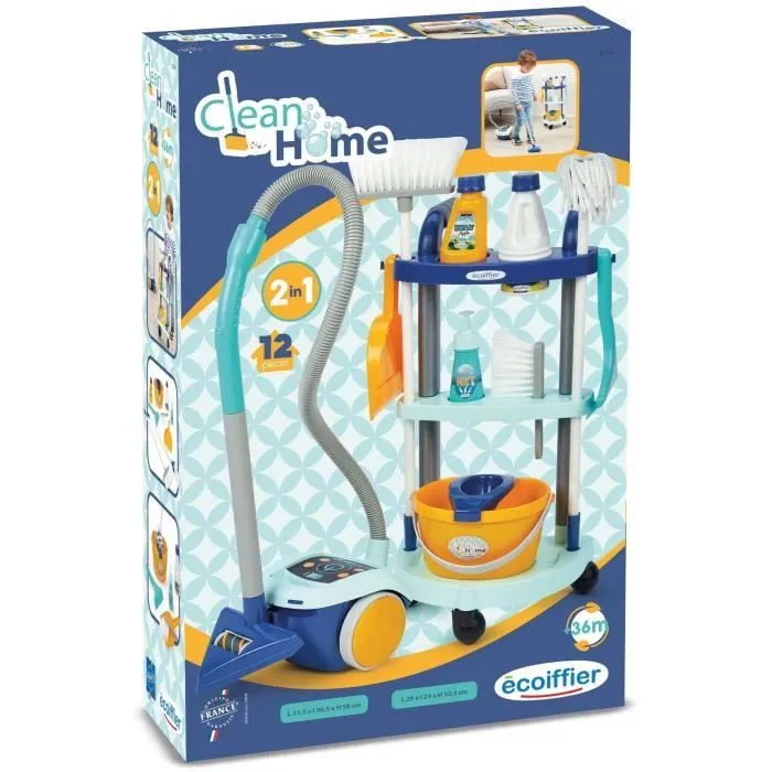 Chariot ménage + aspirateur - ECOIFFIER - 2774 - Faire le ménage devien un plaisir-4