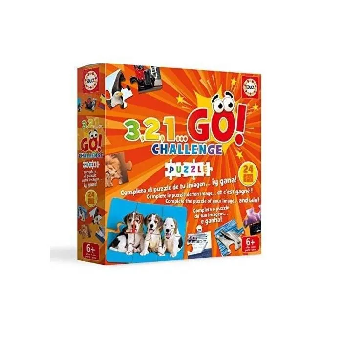 Jeu de société 3,2,1 go Challenge - Puzzle EDUCA pour adultes et enfants de 6 ans et plus - Bleu - Multicolore-3