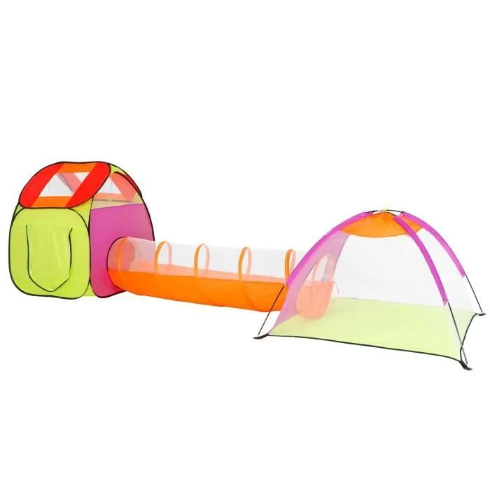Tente de jeu pour enfants avec tunnel - SPRINGOS - Maison de jeu - Multicolore - 3 ans et plus-1