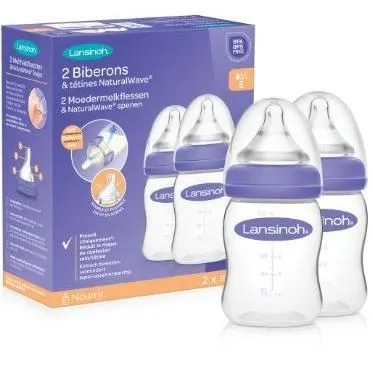 LANSINOH Biberon PP Natural Wave 2x160 ml - Sans BPA/BPS-2