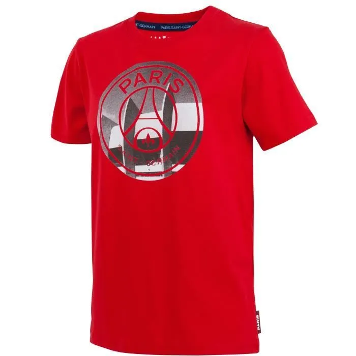 T-shirt - PARIS SAINT GERMAIN - Enfant - Coton - Rouge - Manches courtes-0