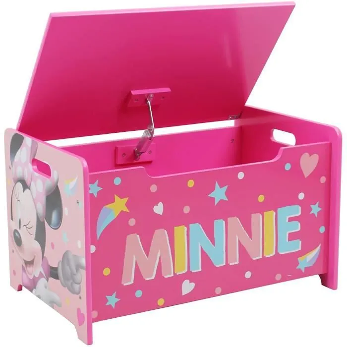 Coffre à jouets en bois / Coffre de rangement avec frein / Banc MINNIE-1