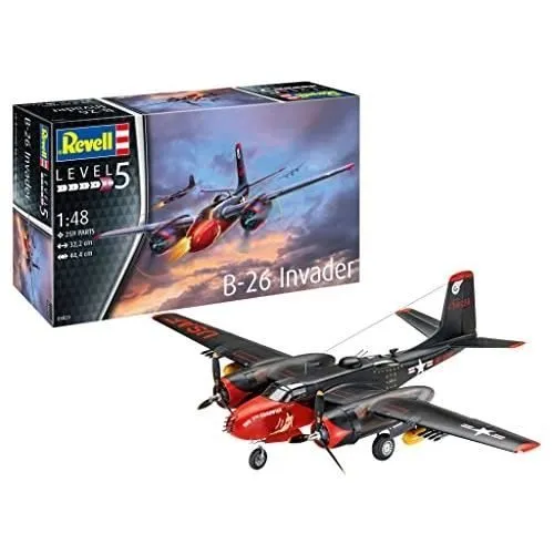 Jouet de modélisme - REVELL - B-26C INVADER 3823 - Modèle détaillé - Lignes de panneaux - Structures de surface-0