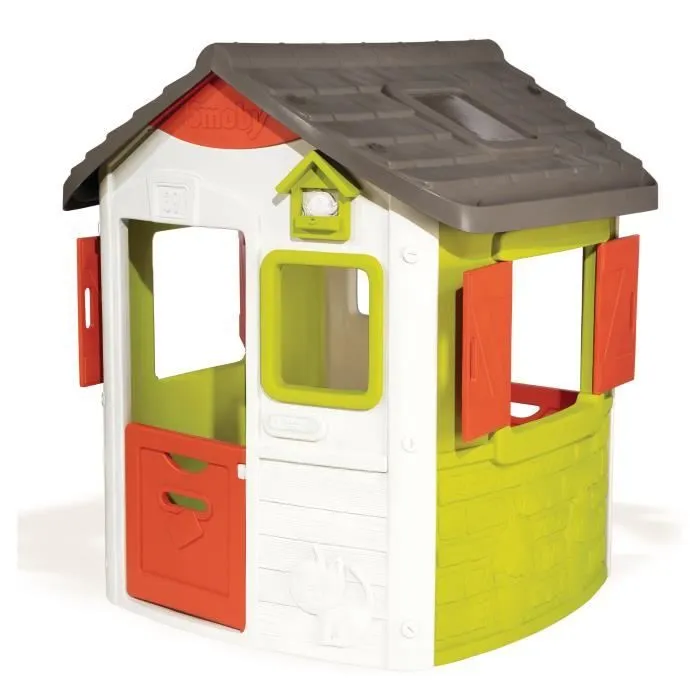 SMOBY Maison Neo Jura Lodge - Anti-UV - 115,4x12,3x132 cm - Possibilité d’ajouter de nombreux accessoires - Fabriqué en France-0