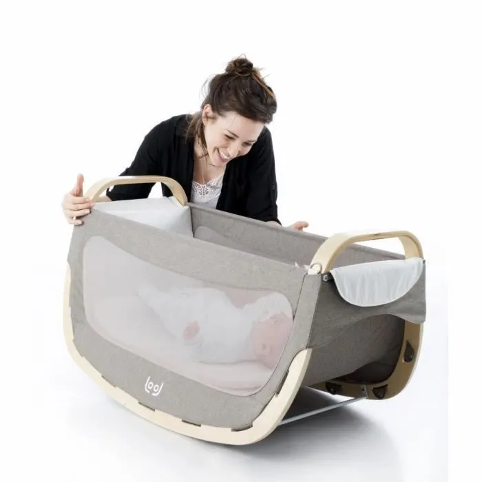 Berceau bébé 4en1 LOOL - AMAZONAS - Gris - Matelas inclus - Evolutif - Contemporain - Design-1