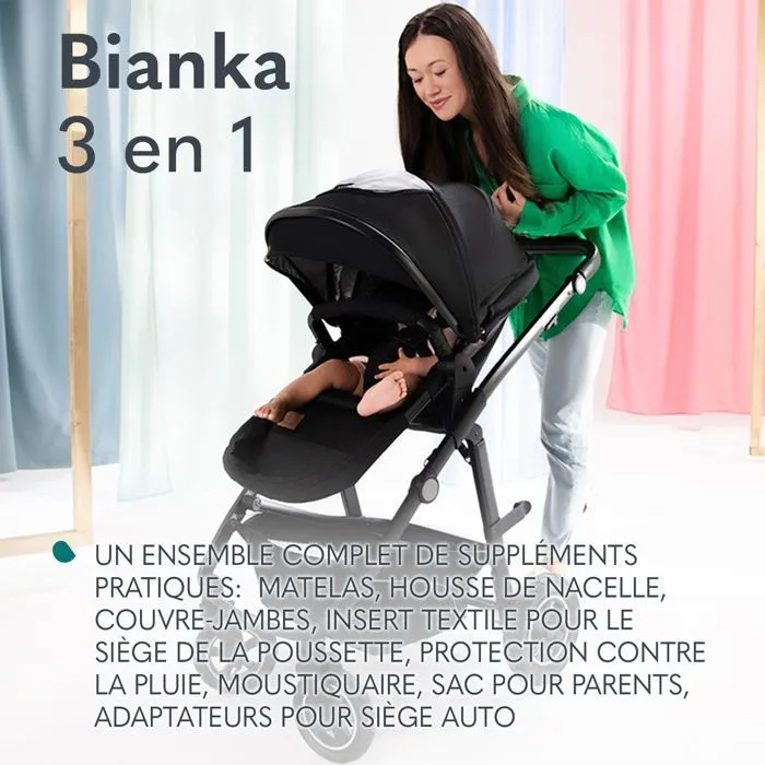 Poussette combinée 4en1 LIONELO Bianka -Jusqu'à 22Kg - Pack poussette, Nacelle, Siège auto, Base ISOFIX, sac et accessoires - Gris-4