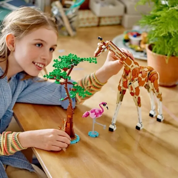 LEGO® 31150 Creator 3en1 Les Animaux Sauvages du Safari, Jouet avec Figurines d'Animaux, Girafe, Gazelles et Lion-4