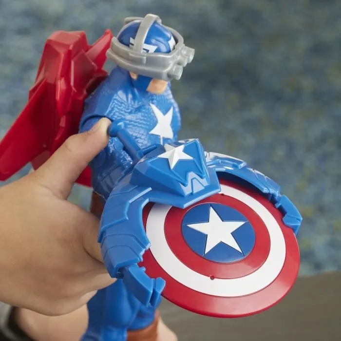 Figurine Captain America Titan Hero Blast Gear AVENGERS - 30 cm - Lanceur et projectiles - dès 4 ans-3