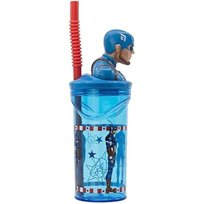Gobelet réutilisable - STOR - Avengers Captain America - 430 ml - Sans BPA - Figurine 3D-1