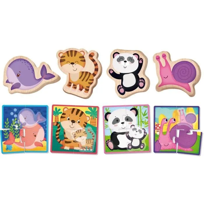 Puzzle animaux - Jeu Montessori - MONTESSORI BOIS - Pièces Texturées, Illustrations Réalistes-1