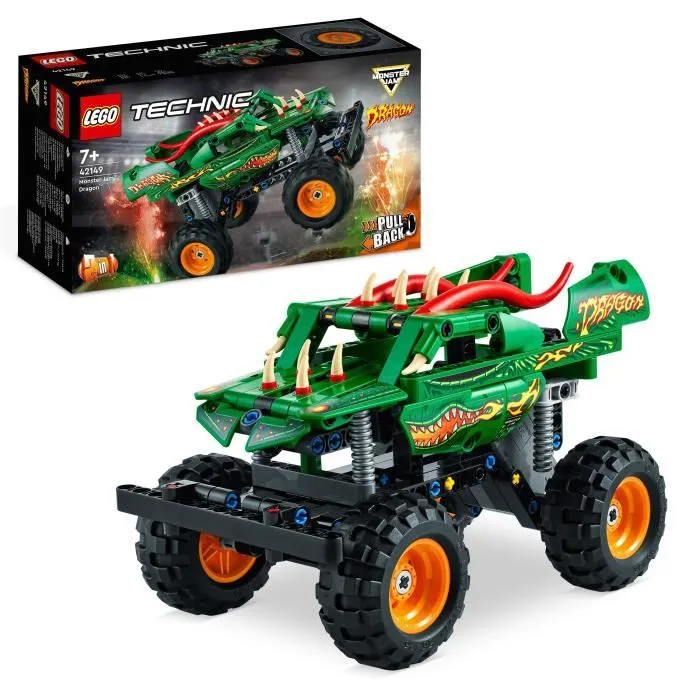 LEGO® Technic 42149 Monster Jam Dragon, 2-en-1, Monster Truck Jouet, Voiture de Course-0