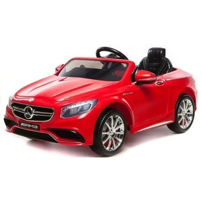 Voiture électrique pour enfants Mercedes S63 Rouge, Télécommande 2,4 GHz , Motor: 2 x 45W, Siège en similicuir (LE1748)-0