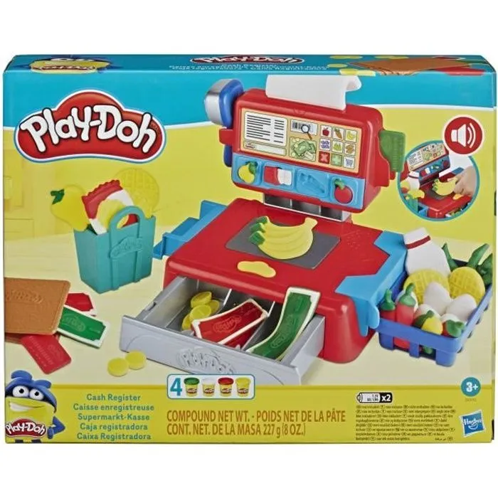 PLAY-DOH Caisse enregistreuse - avec 4 pots de pâte à modeler atoxique - Les classiques-0