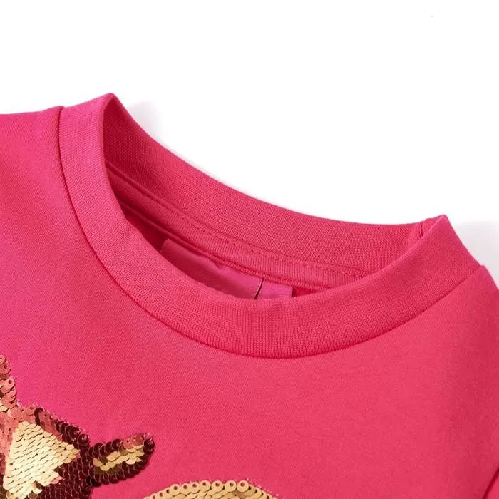 Sweatshirt pour enfants rose vif 5 dimensions disponibles-2