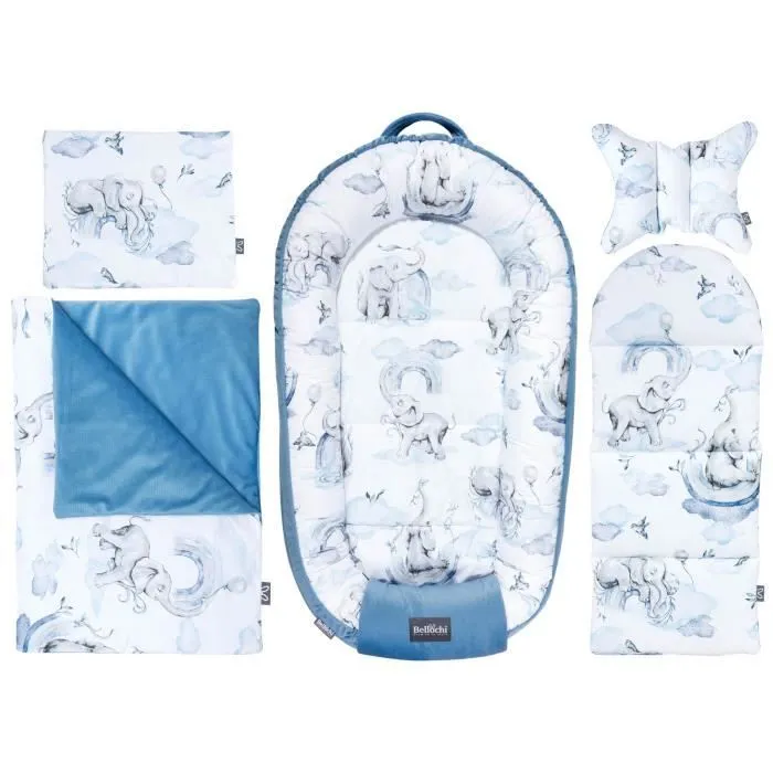 Bellochi Kit Nids Bébé 6 Pièces - Reducteur de Lit Bebe une Couverture de Bebe Cale Tete Bébé un Oreiller Plat – Habarigani JAMBO-1