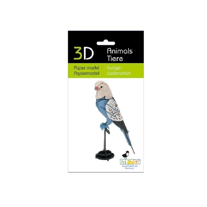 Fridolin - Maquette 3D en papier Perruche Ondulée-1