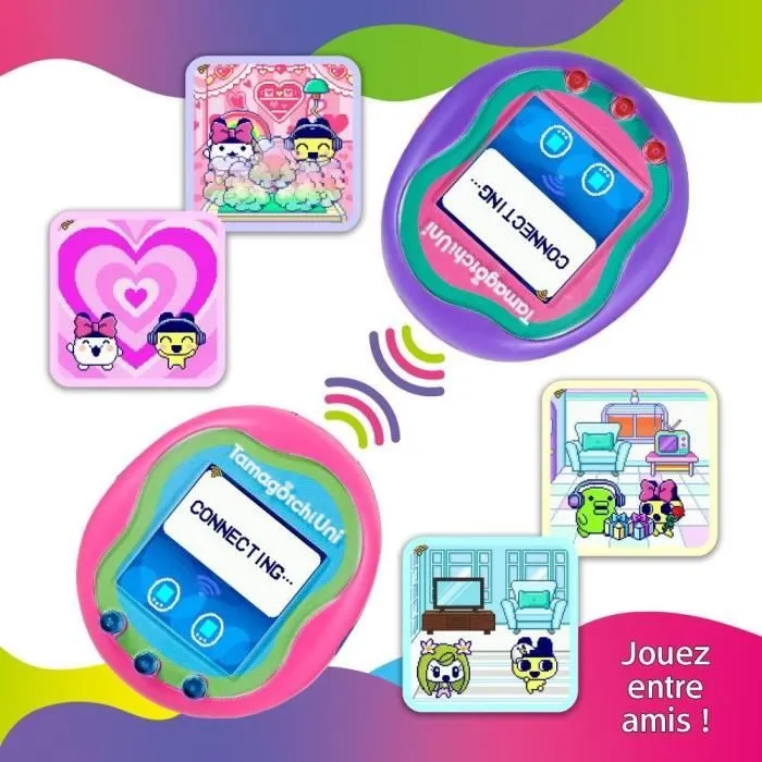 Tamagotchi Uni - Bandai - Modèle Rose - Animal de compagnie virtuel connecté avec bracelet montre-1