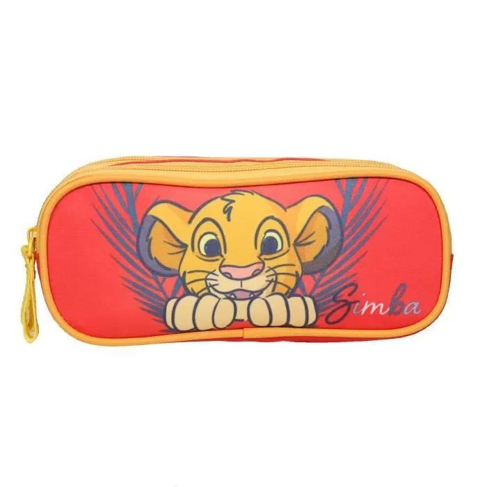 Trousse scolaire - Disney - Le Roi Lion - Rouge - 2 compartiments - Zippée-1