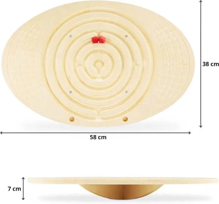 Jouet à Bascule en bois- Planche d'équilibre en bois avec labyrinthe et boules - balance Montessori rocker- Motricité- Max 80 KG-3