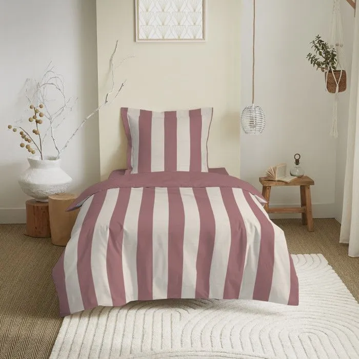 Parure de couette réversible pour lit 90 x 190 cm Deauville pourpre-1
