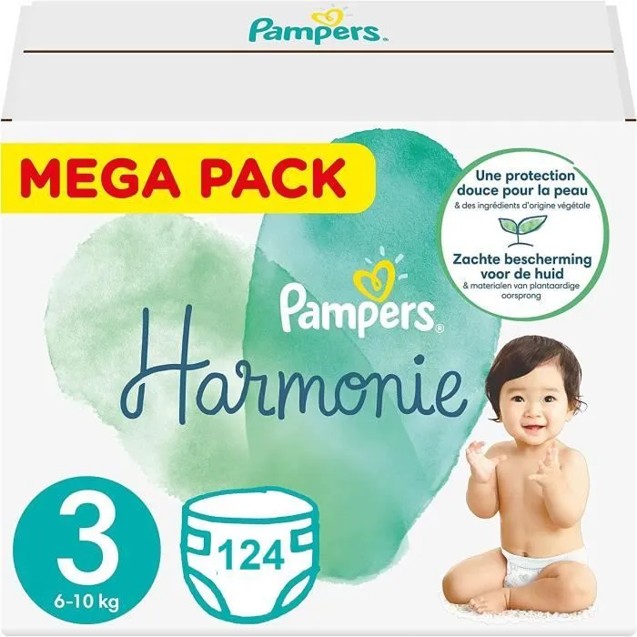 PAMPERS HARMONIE TAILLE 3 124 COUCHES (6-10 KG)-0