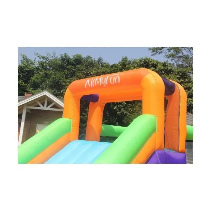 Château Gonflable Toboggy avec toboggan XXL et mur d'escalade - 435x200x220 cm-2