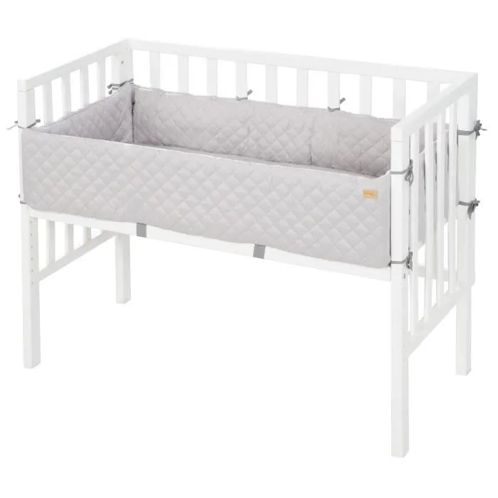 Berceau Cododo ROBA Style 2 en 1 + Matelas - Tour de lit et Barrière - Blanc-2
