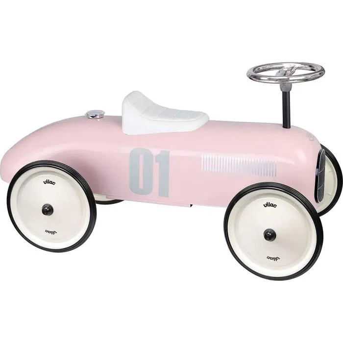 Porteur voiture vintage rose tendre-1