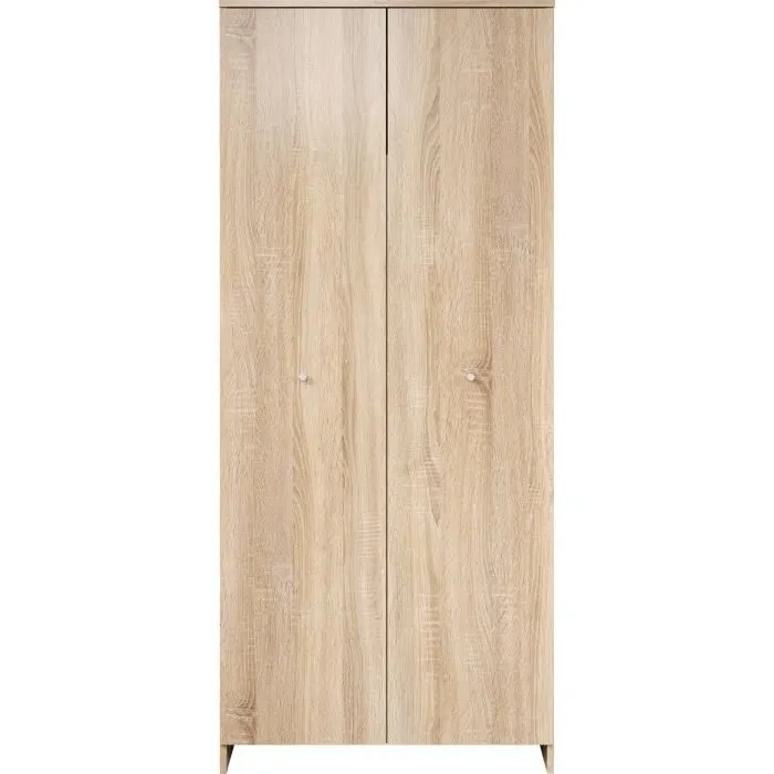 Chambre bébé trio NIKO - Lit 70x140 cm + Commode à langer 2 portes + Armoire 2 portes - Décor chêne naturel - TRENDTEAM-6