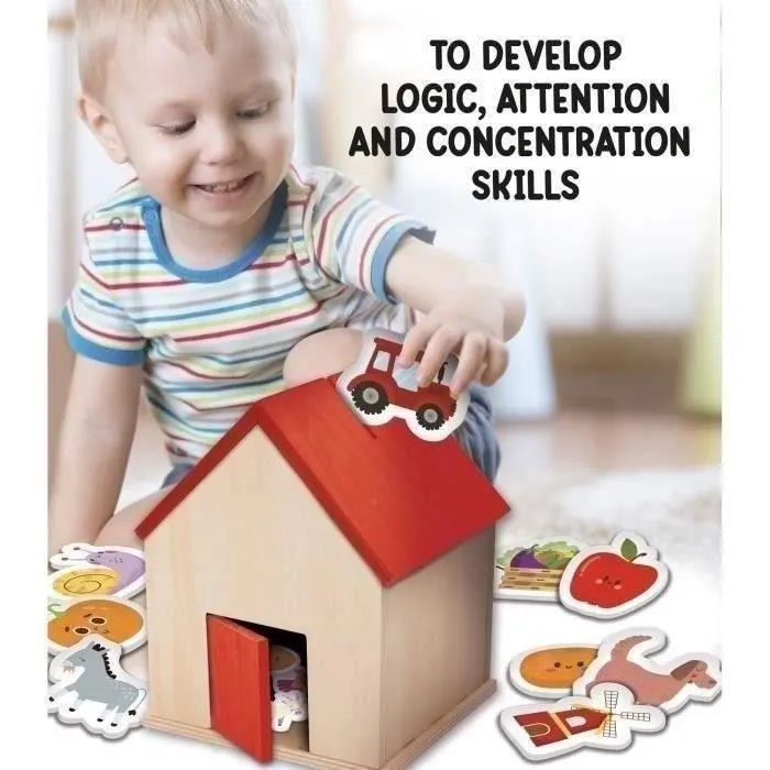 À la ferme - Jeu Montessori - MONTESSORI BOIS - Maison de Ferme, Éléments Réalistes-3