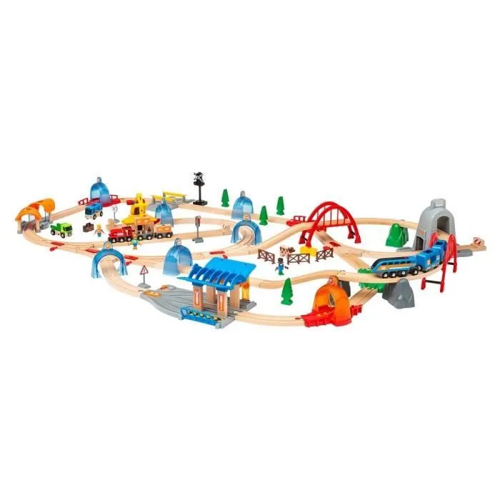 Circuit de train en bois BRIO World Circuit Smart Tech Sound Deluxe - Ravensburger - 91 pièces - Dès 3 ans-2