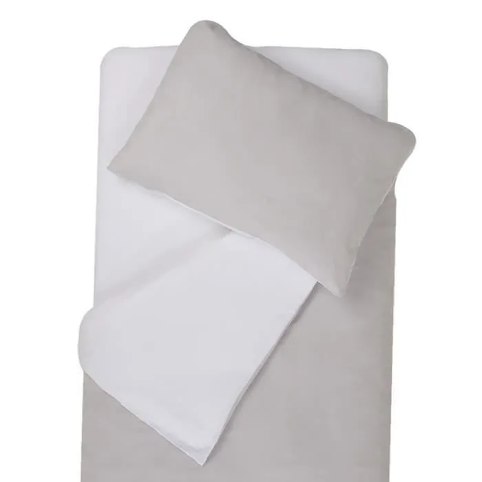 Parure de couette bicolore pour enfant Blanc Brillant 75x120 cm-1