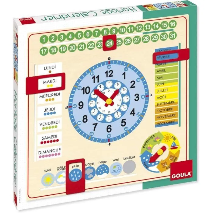 Horloge calendrier - GOULA - Apprentissage des mois, saisons, jours et heures-1