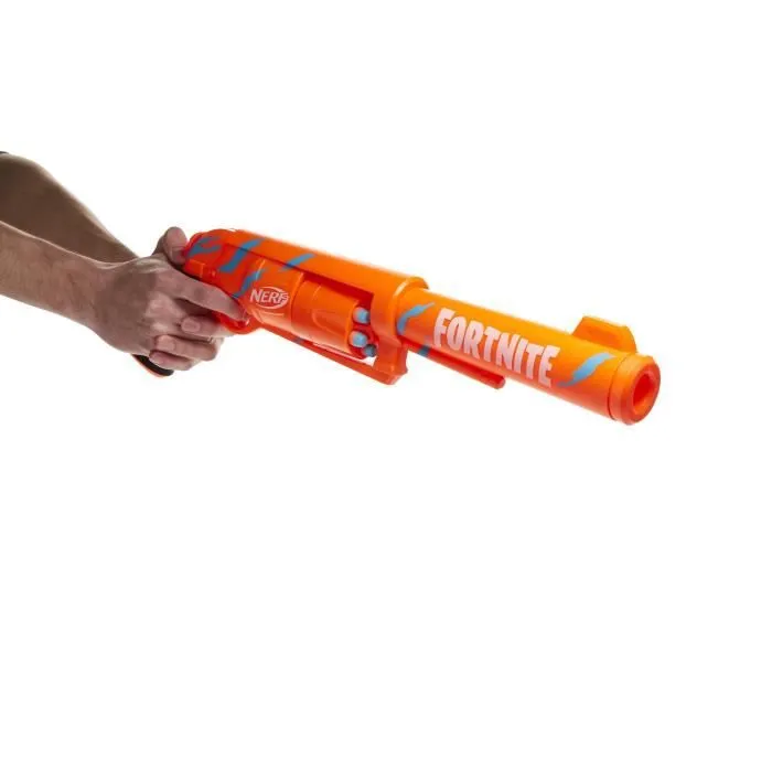 NERF - Fortnite - Blaster 6 -SH avec revêtement Camo Pulse - mécanisme à percuteur - barillet rotatif - 6 fléchettes NERF - Elite-7
