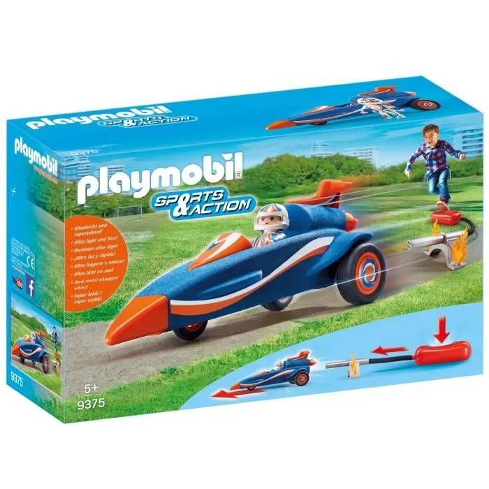PLAYMOBIL 9375 - Sports & Action - Pilote et voiture fusée - Mixte - A partir de 5 ans-0
