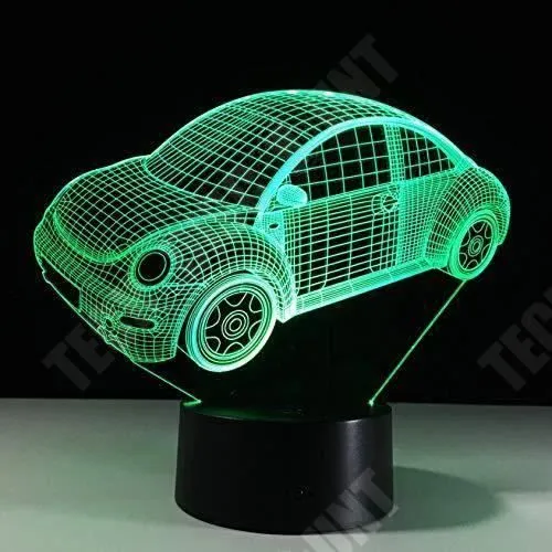 TD® Veilleuse 3D de bureau Commande tactile Sept couleurs réglables Extérieur de la voiture Lumière d'illusion-2