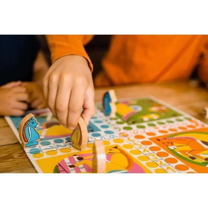 Jeu de société - NATHAN - Jeu des petits chevaux - Grand classique, illustrations originales-3