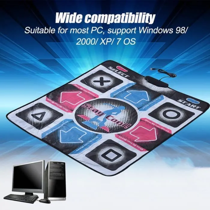 Fydun Tapis de danse TV Tapis de danse antidérapant durable et résistant à l'usure Tapis de danse Pad Dancer Couverture avec USB-3
