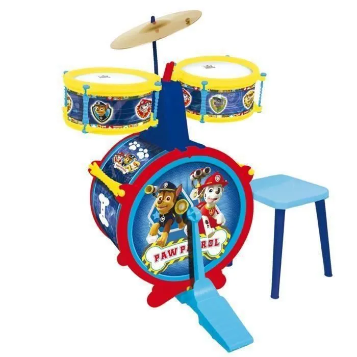 Batterie - PAT PATROUILLE - Grosse caisse, deux tambours, cymbale - Pour enfant de 3 ans et plus-1