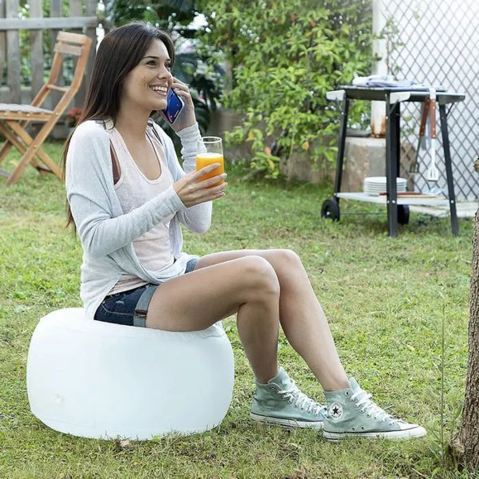 Fauteuil gonflable - InnovaGoods - Rond - LED multicolore - Résistant à l'eau - Portable-5